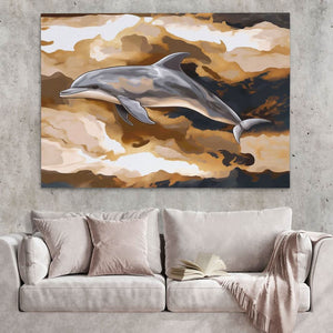 Amber Wave Dolphin - Luxury Wall Art