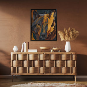 Amber Wolf Fragment - Luxury Wall Art