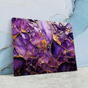 Amethyst Veins - Purple Gemstone Canvas Print