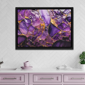 Amethyst Veins - Large Abstract Canvas Print