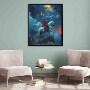 Ancient Warrior - Blue Horse Canvas Print