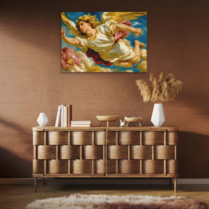 Angel's Golden Ascent - Gold Angelic Canvas Print