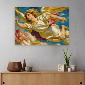 Angel's Golden Ascent - Luxury Wall Art