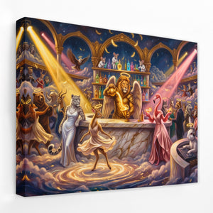 Angels Night Club canvas wall art, room view