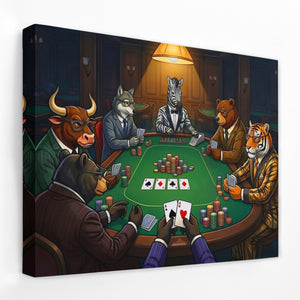 Animal Poker Night — Animal Poker Night Landscape Side View Mirror Wrap 85