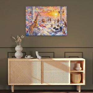 Animals Heavenly Sunset canvas wall art, room view