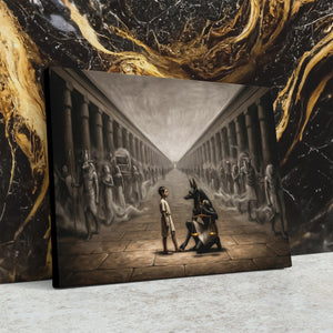 Anubis Columned Procession - Luxury Wall Art