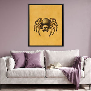Arachnid Doodle - Yellow Nature Canvas Print
