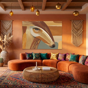 Armadillo Burgundy Expressionist - Luxury Wall Art