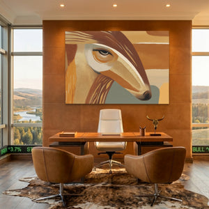 Armadillo Burgundy Expressionist - Luxury Wall Art
