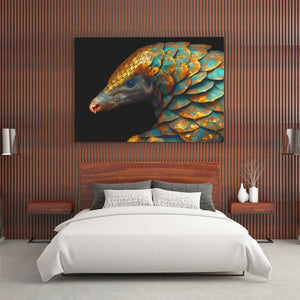Armored Armadillo - Gold Canvas Wall Art