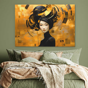 Asian Gold - Portrait Wall Art in Black Frame