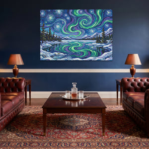 Aurora Borealis Reflection โ Aurora Borealis Reflection Lounge Wall Land 156