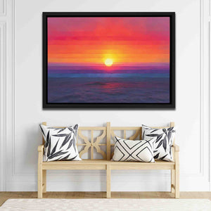 Aurora Sunset - Ocean Wall Art in Black Frame