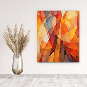 Autumn Colors - Abstract Wall Art in Black Frame