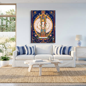 Avalokiteshvara Golden Radiance โ avalokiteshvara golden radiance sq beach house 1port flush print