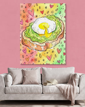 Avocado Toast Hearts - Luxury Wall Art