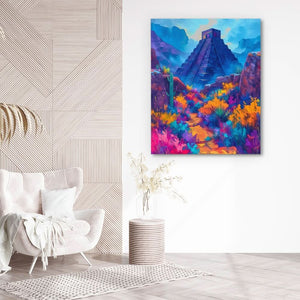 Azul Pyramid - Modern Colorful Canvas Wall Art