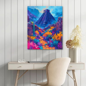Azul Pyramid - Large Maximalist Canvas Print