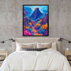 Azul Pyramid - Blue Floral Canvas Print