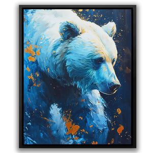 Azul Running Bear - Blue Bear Canvas Print