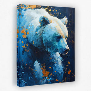 Azul Running Bear - Animals Canvas Wall Art