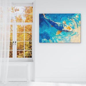 Azure Spiral Koi - Luxury Wall Art