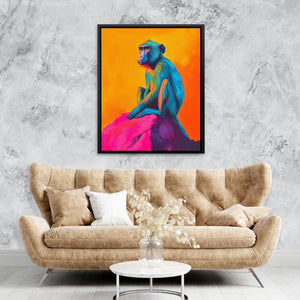 Baboon in Electric Hues - Luxury Wall Art