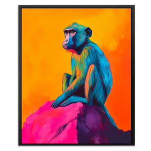 Baboon in Electric Hues - Animals Art