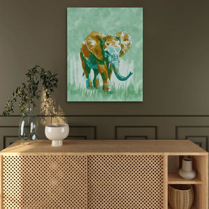 Baby Elephant - Brown Wall Art for Nursery