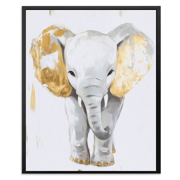 Baby White Elephant in a room
