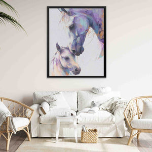 Balance of Nature - Horse Wall Art in Black Frame