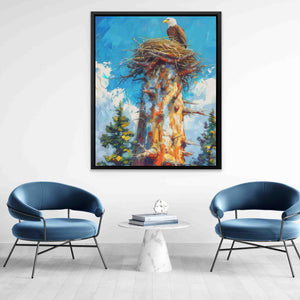 Bald Eagle Nest - Large Canvas Print