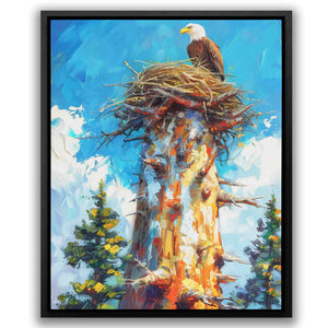 Bald Eagle Nest - Blue Bald Eagle Canvas Print