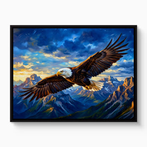 Bald Eagle Soaring โ bald eagle soaring white studio framed black