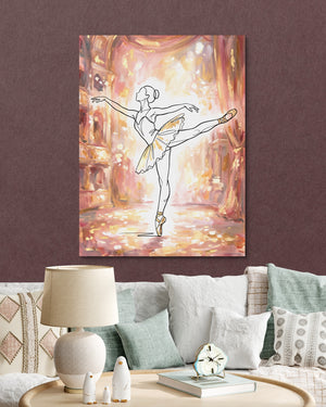 Ballerina Golden Stage — ballerina golden stage psd burgundy clock couch 1port flush print
