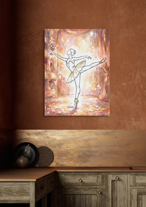 Ballerina Golden Stage — ballerina golden stage sq brown luxe 1port flush print