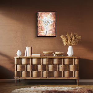 Ballerina Golden Stage — ballerina golden stage sq brown room clean 1port framed black