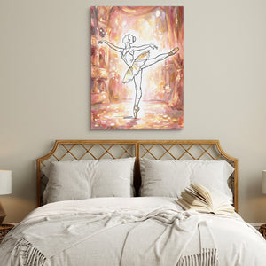 Ballerina Golden Stage — ballerina golden stage sq white bedroom 1port flush print