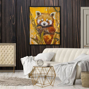 Bamboo Red Panda - Large Canvas Print