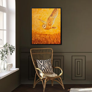 Barn Owl in Sunset Glow - Luxury Wall Art