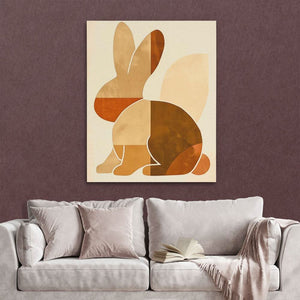 Basic Bunny - Abstract Wall Art in Black Frame