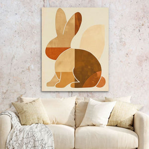 Basic Bunny - Bunny Wall Art in Black Frame