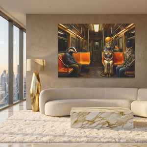Bastet Midnight Transit canvas wall art, room view