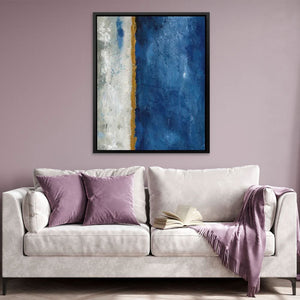 Beach Lines - Abstract Blue Canvas Wall Art