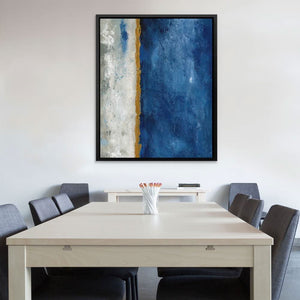Beach Lines - Dark Blue Art for Living Room