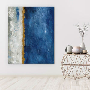 Beach Lines - Blue Wall Art for Living Room