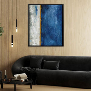 Beach Lines - Gray Wall Art in Black Frame