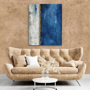 Beach Lines - Blue Gray Canvas Print