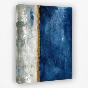 Beach Lines - Dark Blue Canvas Wall Art
